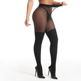 Premium Illusion-Strumpfhose "Verführung" – Overknee-Optik & Straps-Design (Rutschfest)