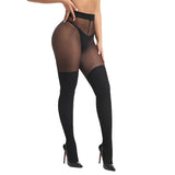 Premium Illusion-Strumpfhose "Verführung" – Overknee-Optik & Straps-Design (Rutschfest)