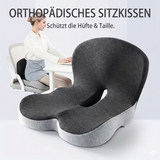 Orthopädisches Sitzkissen Steißbein & Rücken - Memory Foam Bürostuhl Kissen gegen Schmerzen - Ergonomische Auto Sitzauflage Ischias - Grau