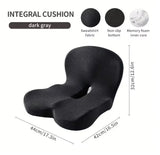 Orthopädisches Sitzkissen Steißbein & Rücken - Memory Foam Bürostuhl Kissen gegen Schmerzen - Ergonomische Auto Sitzauflage Ischias - Grau