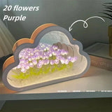 DIY Wolken-Spiegel "Ewige Tulpen" – Das Magische 2-in-1 Nachtlicht & Spiegel (Bastelset)