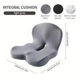 Orthopädisches Sitzkissen Steißbein & Rücken - Memory Foam Bürostuhl Kissen gegen Schmerzen - Ergonomische Auto Sitzauflage Ischias - Grau